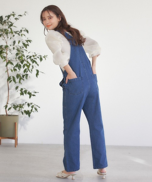 mysty woman（ミスティウーマン）の「セミフレアオーバーオール 272182（サロペット/オーバーオール・レディース・ブラック/ブルー・FREE）」の19枚目の写真