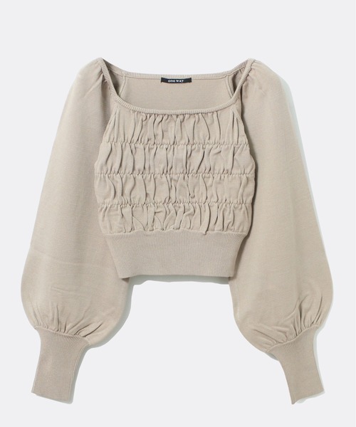 one way（ワンウェイ）の「シャーリングBIGスリーブトップス（ニット/セーター・レディース・ライトグレー/ライトブルー/ブラック/ライトブラウン/ライトグリーン・FREE）」の15枚目の写真