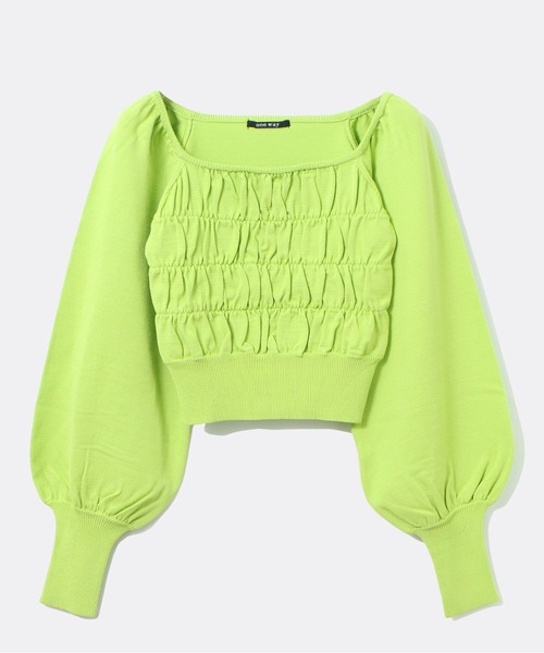 one way（ワンウェイ）の「シャーリングBIGスリーブトップス（ニット/セーター・レディース・ライトグレー/ライトブルー/ブラック/ライトブラウン/ライトグリーン・FREE）」の14枚目の写真