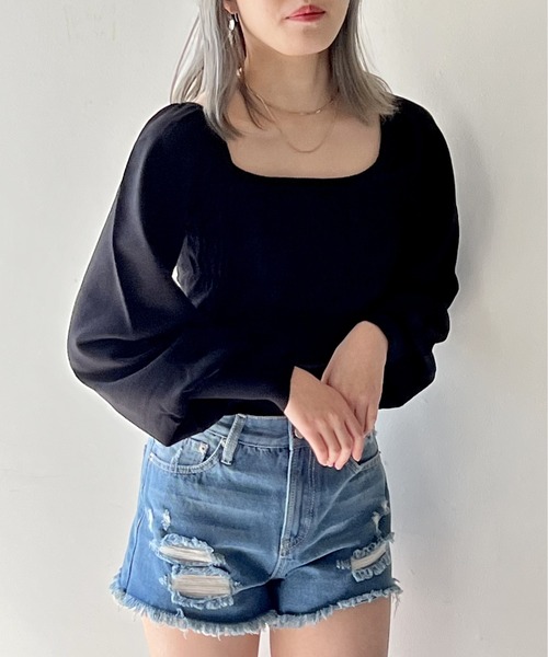 one way（ワンウェイ）の「シャーリングBIGスリーブトップス（ニット/セーター・レディース・ライトグレー/ライトブルー/ブラック/ライトブラウン/ライトグリーン・FREE）」の22枚目の写真