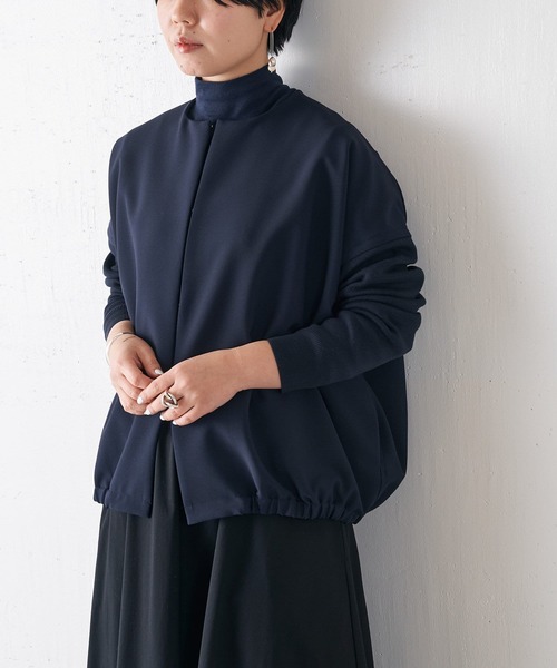 BEARDSLEY（ビアズリー）の「袖ニットハオリ（ノーカラージャケット・レディース・ネイビー/アイボリー・1/0）」の22枚目の写真