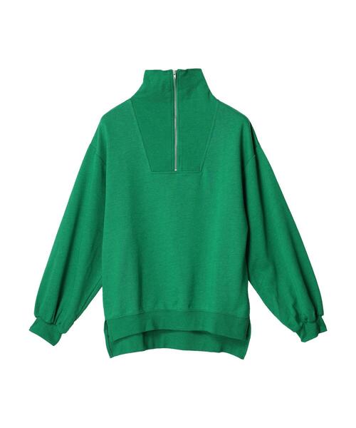 Green Parks(グリーンパークス)の「スタンドハーフジッププルオーバー(パーカー・レディース・ライトベージュ/ネイビー/グリーン・FREE)」の20枚目の写真