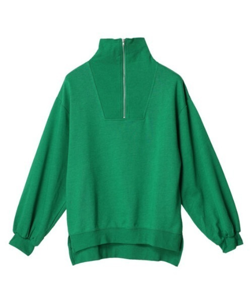 Green Parks(グリーンパークス)の「スタンドハーフジッププルオーバー(パーカー・レディース・ライトベージュ/ネイビー/グリーン・FREE)」の1枚目の写真