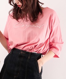 je crois soi ロゴ刺繍Aラインカットソー