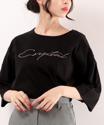 je crois soi ロゴ刺繍Aラインカットソー