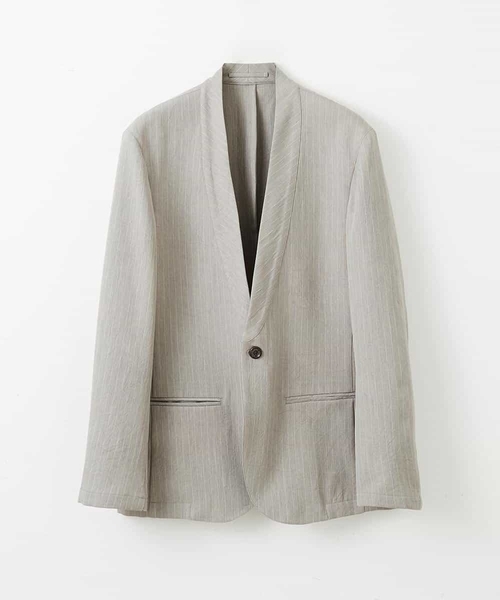 MICHEL KLEIN HOMME (ミッシェルクランオム)の「ストライプジャケット(ノーカラージャケット・メンズ・ブラック/ベージュ・MEDIUM/LARGE/X-LARGE)」の13枚目の写真