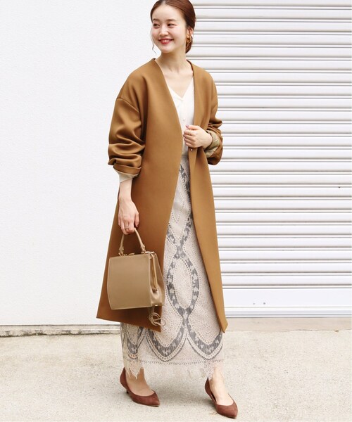 ブランド古着 ノーカラーコート ノーカラーコート Iena イエナ のファッション通販 Zozoused