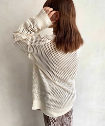 CPCM | メッシュ編み長袖Vネックプルオーバー(ニット/セーター)