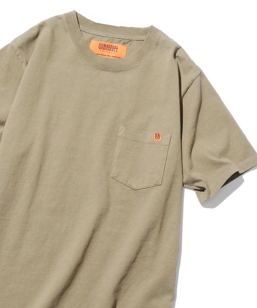UNIVERSAL OVERALL(ユニバーサルオーバーオール)の「UNIVERSAL OVERALL/ユニバーサルオーバーオール POCKET TEE_PIGMENTDYE ポケットTピグメント 半袖Tシャツ(Tシャツ/カットソー・メンズ・ベージュ/オリーブ/サックスブルー/マスタード・M/XL/L)」の4枚目の写真