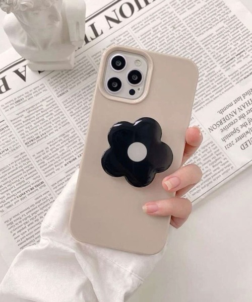 Port(ポート)の「フラワー スタンド グリップ付き iPhone ケース ( 11 / 12 / 12pro / 13 / 13pro )_(スマホケース/カバー・レディース・アイボリー/ブラック/ブラック系その他・B/D/C/E/A)」の6枚目の写真