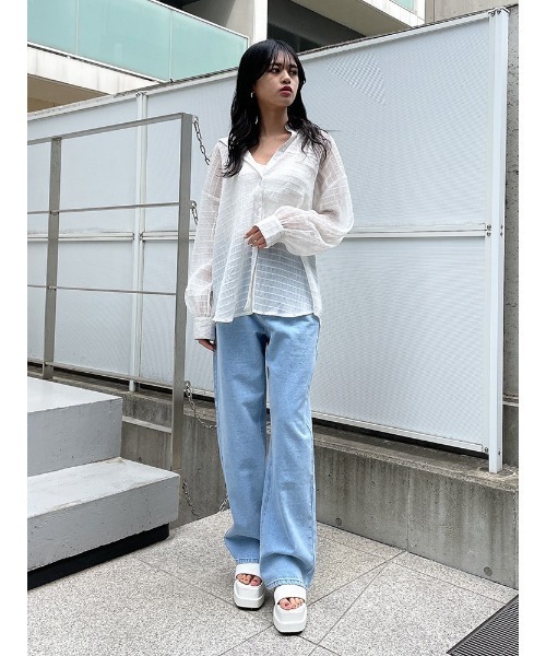 ENVYM(アンビー)の「プリーテッドルーズSH(シャツ/ブラウス・レディース・ホワイト/ブラック/グリーン・FREE)」の16枚目の写真