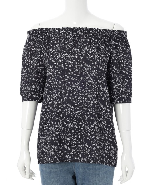 fifth(フィフス)の「小花柄プリントオフショルブラウス(Tシャツ/カットソー・レディース・ブラック/ラベンダー・M)」の15枚目の写真