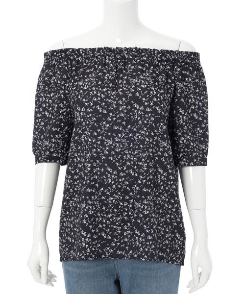 fifth(フィフス)の「小花柄プリントオフショルブラウス(Tシャツ/カットソー・レディース・ブラック/ラベンダー・M)」の22枚目の写真