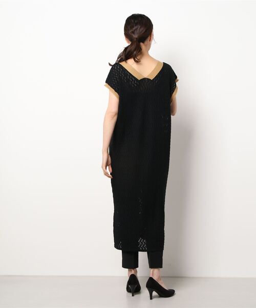 spoon store（スプーンストア）の「透かし編配色ニットワンピース（ワンピース・レディース・ブラック/ブラウン・フリー）」の15枚目の写真