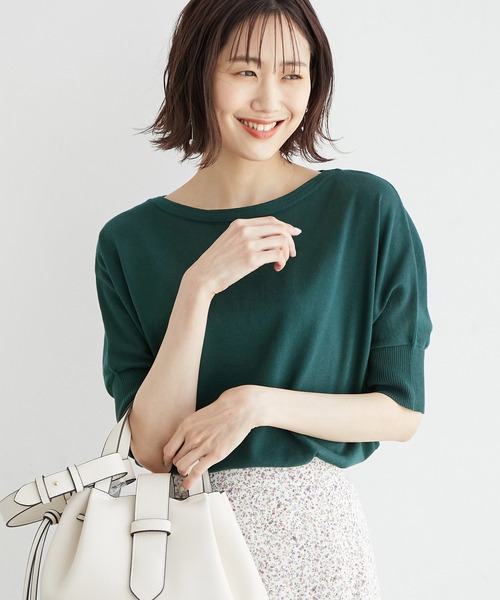 ROPE' PICNIC(ロペピクニック)の「オーガニックコットンドルマンニットプルオーバー(ニット/セーター・レディース・スミクロ/グレー系その他/オフホワイト/ホワイト系その他5/グリーン/ブルー・38)」の5枚目の写真