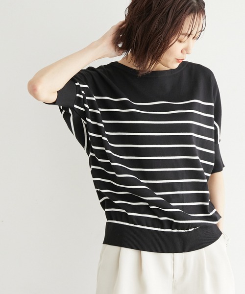 ROPE' PICNIC(ロペピクニック)の「オーガニックコットンドルマンニットプルオーバー(ニット/セーター・レディース・スミクロ/グレー系その他/オフホワイト/ホワイト系その他5/グリーン/ブルー・38)」の21枚目の写真