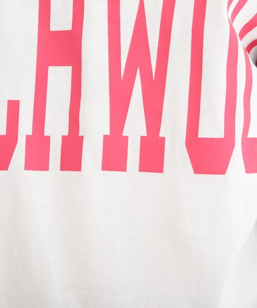 Cutie Blonde（キューティーブロンド）の「◆カレッジBIGロゴTシャツ（Tシャツ/カットソー・レディース・チャコールグレー/オフホワイト/オレンジ/ライトベージュ・02/03）」の11枚目の写真