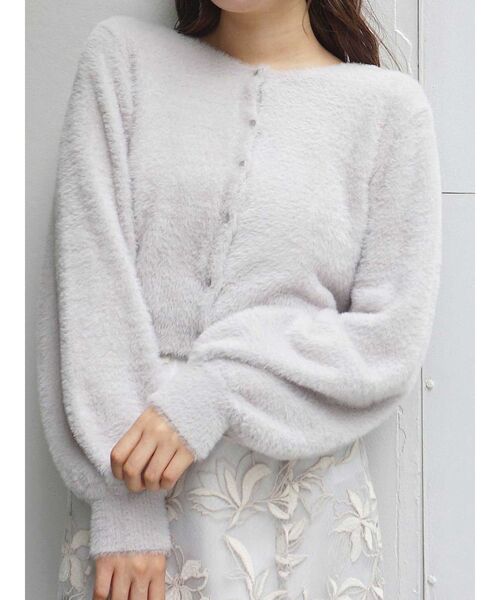 MERCURYDUO（マーキュリーデュオ）の「ミニシャギーロングスリーブニットカーディガン（カーディガン/ボレロ・レディース・アイボリー/ライトブルー/ベージュ/ライトグレー・FREE）」の2枚目の写真