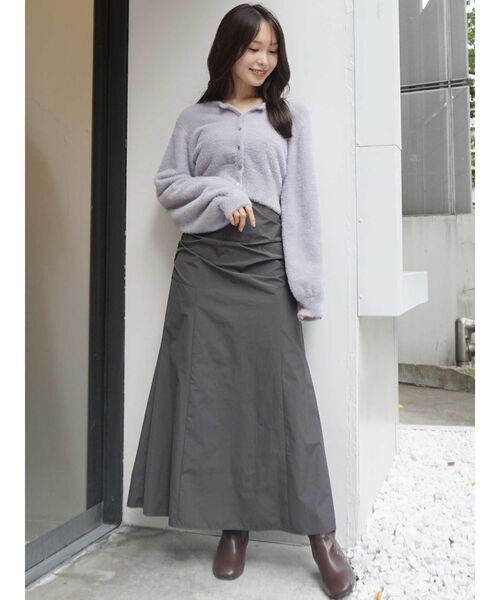 MERCURYDUO（マーキュリーデュオ）の「ミニシャギーロングスリーブニットカーディガン（カーディガン/ボレロ・レディース・アイボリー/ライトブルー/ベージュ/ライトグレー・FREE）」の7枚目の写真