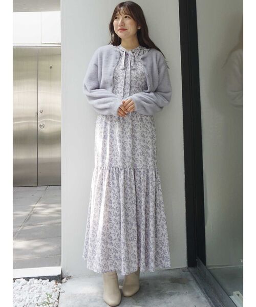 MERCURYDUO（マーキュリーデュオ）の「ミニシャギーロングスリーブニットカーディガン（カーディガン/ボレロ・レディース・アイボリー/ライトブルー/ベージュ/ライトグレー・FREE）」の10枚目の写真