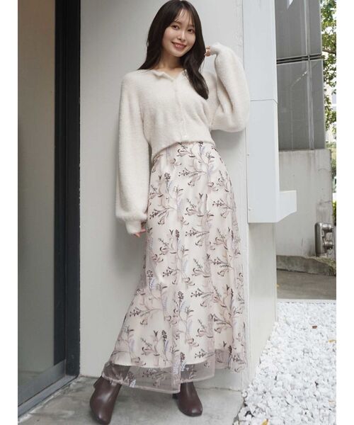 MERCURYDUO（マーキュリーデュオ）の「ミニシャギーロングスリーブニットカーディガン（カーディガン/ボレロ・レディース・アイボリー/ライトブルー/ベージュ/ライトグレー・FREE）」の12枚目の写真