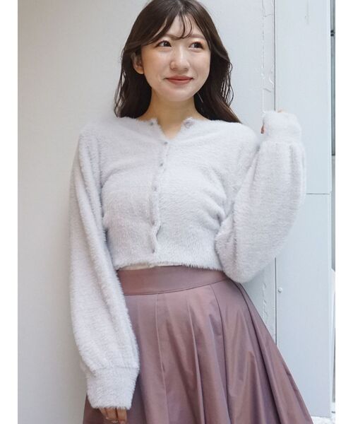 MERCURYDUO（マーキュリーデュオ）の「ミニシャギーロングスリーブニットカーディガン（カーディガン/ボレロ・レディース・アイボリー/ライトブルー/ベージュ/ライトグレー・FREE）」の19枚目の写真