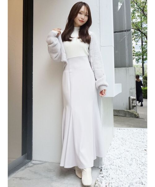 MERCURYDUO（マーキュリーデュオ）の「ミニシャギーロングスリーブニットカーディガン（カーディガン/ボレロ・レディース・アイボリー/ライトブルー/ベージュ/ライトグレー・FREE）」の20枚目の写真