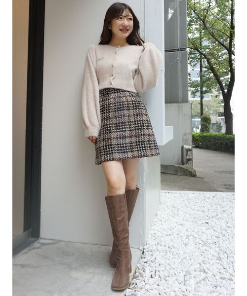 MERCURYDUO（マーキュリーデュオ）の「ミニシャギーロングスリーブニットカーディガン（カーディガン/ボレロ・レディース・アイボリー/ライトブルー/ベージュ/ライトグレー・FREE）」の22枚目の写真