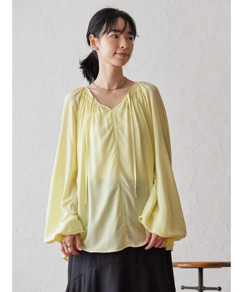 AMERICAN HOLIC（アメリカンホリック）の「レンチングＥＶラグランギャザーブラウス（シャツ/ブラウス・レディース・イエロー/ブルー/ブラック・L/M）」の5枚目の写真