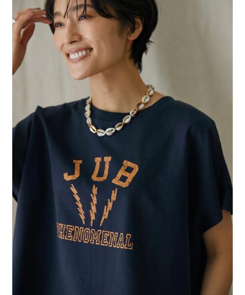 AMERICAN HOLIC(アメリカンホリック)の「フレンチスリーブ裏毛ロゴプルオーバー3(Tシャツ/カットソー・レディース・ネイビー・M/L)」の2枚目の写真