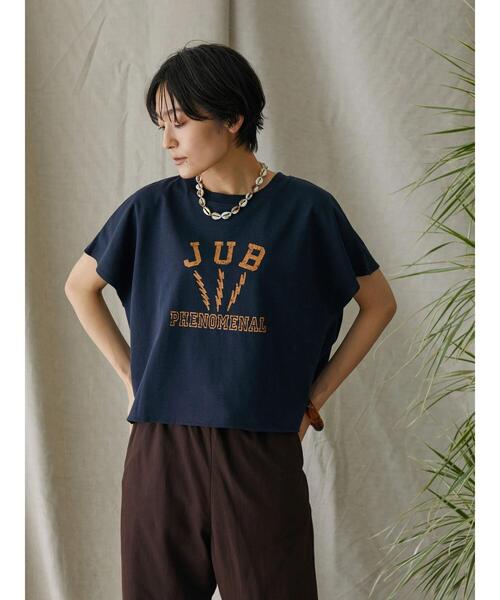 AMERICAN HOLIC(アメリカンホリック)の「フレンチスリーブ裏毛ロゴプルオーバー3(Tシャツ/カットソー・レディース・ネイビー・M/L)」の4枚目の写真