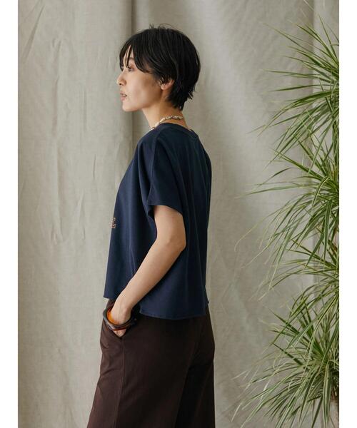 AMERICAN HOLIC(アメリカンホリック)の「フレンチスリーブ裏毛ロゴプルオーバー3(Tシャツ/カットソー・レディース・ネイビー・M/L)」の5枚目の写真