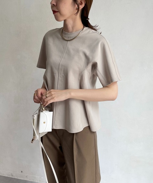 CAPRICIEUX LE'MAGE(カプリシューレマージュ)の「立体フレアTシャツ(Tシャツ/カットソー・レディース・ホワイト/ブラック/ベージュ・FREE)」の6枚目の写真