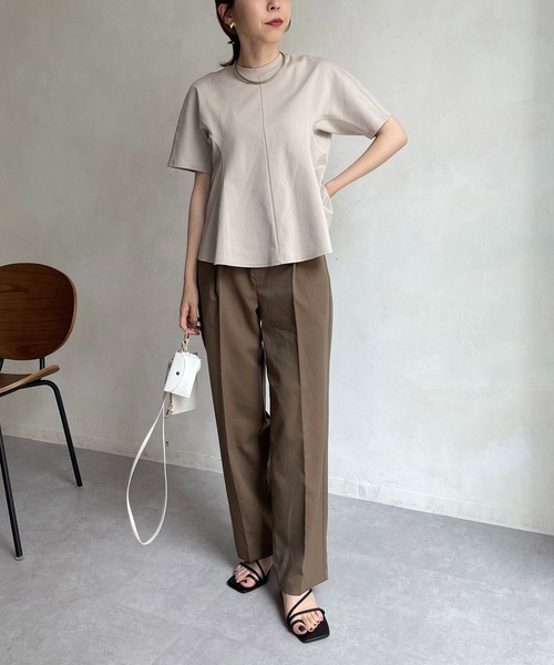 CAPRICIEUX LE'MAGE(カプリシューレマージュ)の「立体フレアTシャツ(Tシャツ/カットソー・レディース・ホワイト/ブラック/ベージュ・FREE)」の8枚目の写真