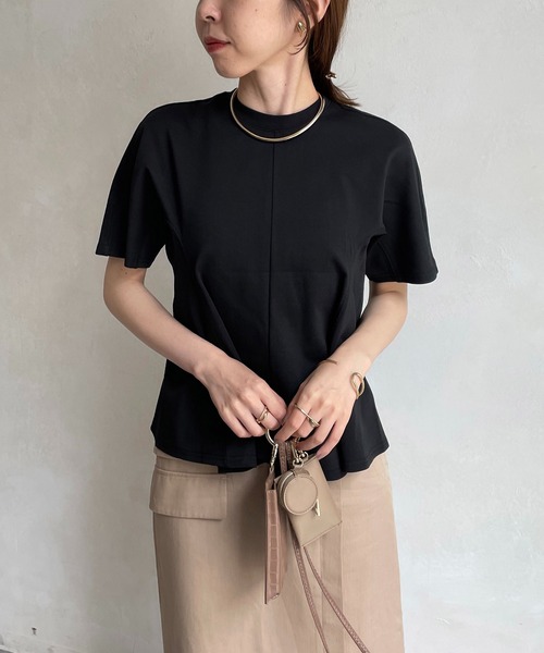 CAPRICIEUX LE'MAGE(カプリシューレマージュ)の「立体フレアTシャツ(Tシャツ/カットソー・レディース・ホワイト/ブラック/ベージュ・FREE)」の13枚目の写真