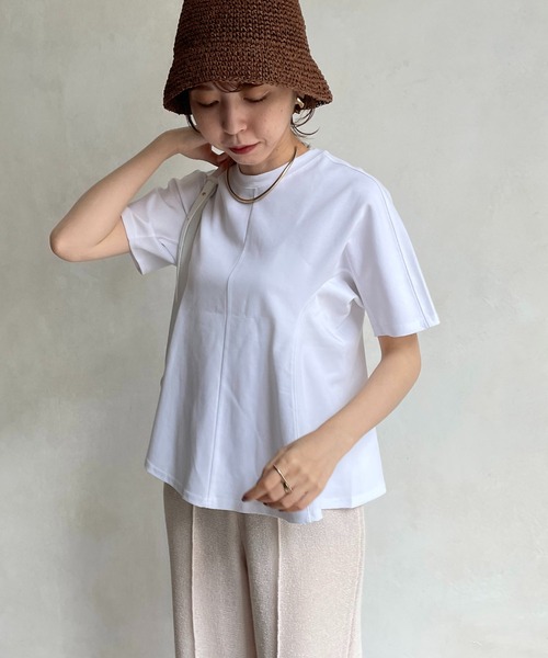 CAPRICIEUX LE'MAGE(カプリシューレマージュ)の「立体フレアTシャツ(Tシャツ/カットソー・レディース・ホワイト/ブラック/ベージュ・FREE)」の22枚目の写真