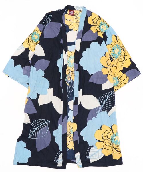 カヤ(カヤ)の「【カヤ】ジャポネズリ 銘仙牡丹UV羽織(カーディガン/ボレロ・レディース・ライトグレー/ネイビー/スミクロ・FREE)」の13枚目の写真