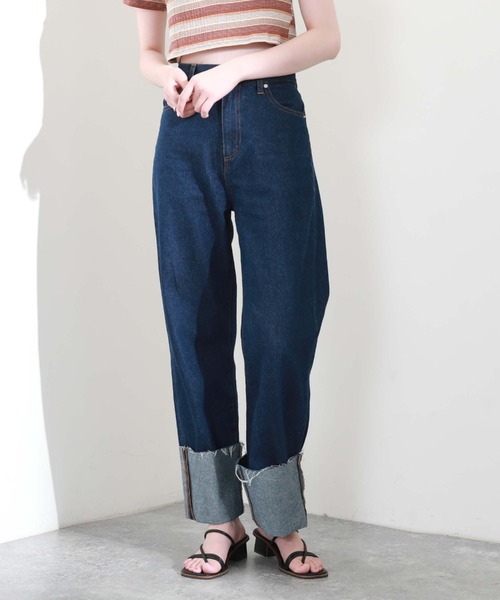 archives（アルシーヴ）の「ロールアップデニムパンツ（デニムパンツ・レディース・ネイビー/ブラック/ブルー・SMALL/MEDIUM）」の3枚目の写真