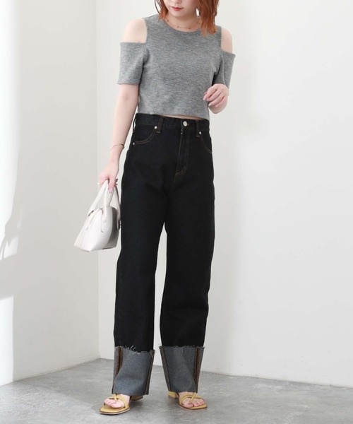 archives（アルシーヴ）の「ロールアップデニムパンツ（デニムパンツ・レディース・ネイビー/ブラック/ブルー・SMALL/MEDIUM）」の6枚目の写真