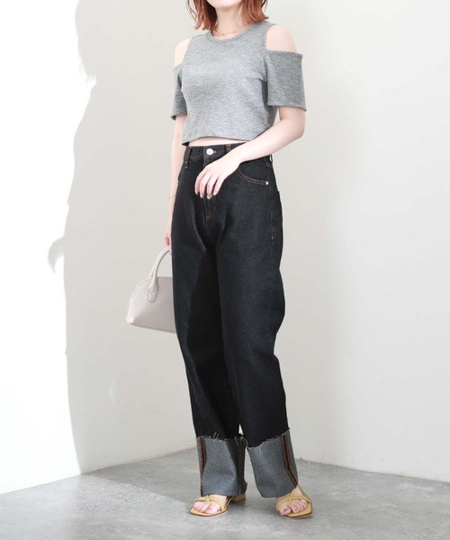 archives（アルシーヴ）の「ロールアップデニムパンツ（デニムパンツ・レディース・ネイビー/ブラック/ブルー・SMALL/MEDIUM）」の7枚目の写真