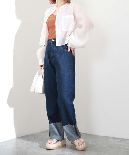 【美品】WCJ ロールアップデニムパンツ　ネイビー 25 美品】WCJ ロールアップデニムパンツ ネイビー 26 - メルカリ