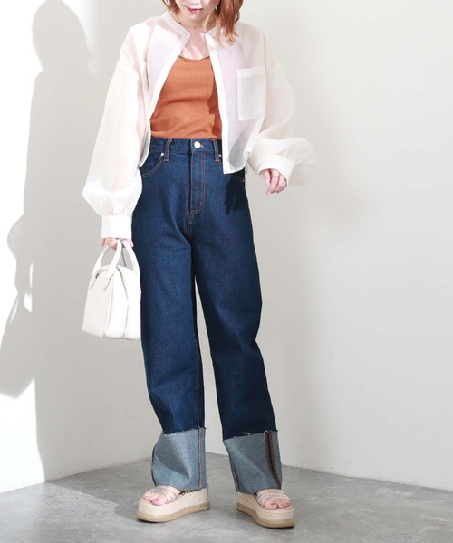 archives（アルシーヴ）の「ロールアップデニムパンツ（デニムパンツ・レディース・ネイビー/ブラック/ブルー・SMALL/MEDIUM）」の18枚目の写真