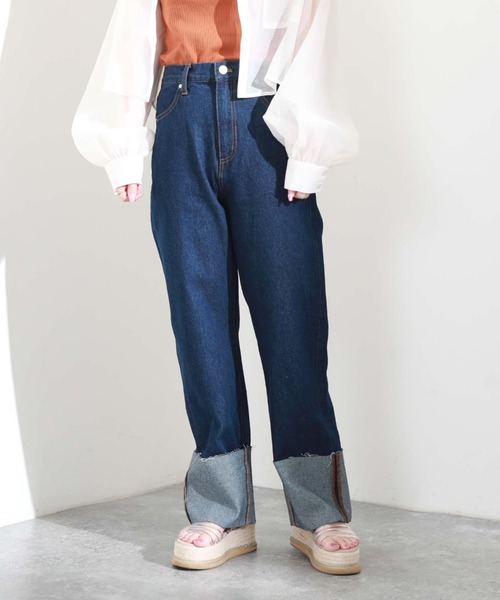 archives（アルシーヴ）の「ロールアップデニムパンツ（デニムパンツ・レディース・ネイビー/ブラック/ブルー・SMALL/MEDIUM）」の20枚目の写真