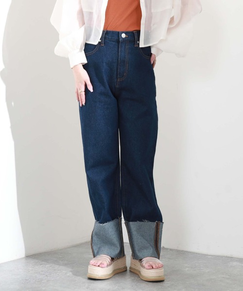 【美品】WCJ ロールアップデニムパンツ　ネイビー 25 美品】WCJ ロールアップデニムパンツ ネイビー 25 WCJ ロール