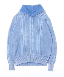 TMT INDIGO CABLE KNIT SHAWL PULLOVER