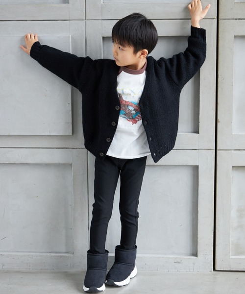 MAKE YOUR DAY（メイクユアデイ）の「モヘア風カーディガン■80～140cm（カーディガン/ボレロ・キッズ・ブラック/モカ/パープル・80/90/100/110/120/130/140）」の4枚目の写真