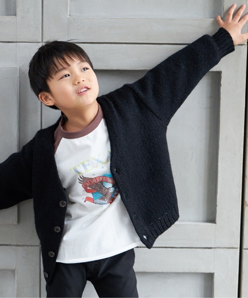 MAKE YOUR DAY（メイクユアデイ）の「モヘア風カーディガン■80～140cm（カーディガン/ボレロ・キッズ・ブラック/モカ/パープル・80/90/100/110/120/130/140）」の6枚目の写真