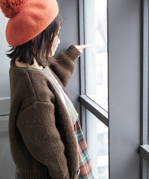 MAKE YOUR DAY（メイクユアデイ）の「モヘア風カーディガン■80～140cm（カーディガン/ボレロ・キッズ・ブラック/モカ/パープル・80/90/100/110/120/130/140）」の9枚目の写真