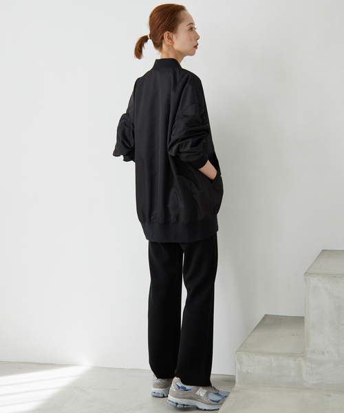 スローブイエナ　ウォッシャブルスムースニットパンツ ブラック SLOBE IENA（スローブイエナ）の「ウォッシャブルスムースニット