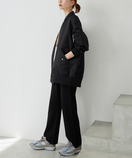 SLOBE IENA（スローブイエナ）の「ウォッシャブルミラノリブニットパンツ（その他パンツ・レディース・ブラック/グレー系その他・38/36）」の12枚目の写真